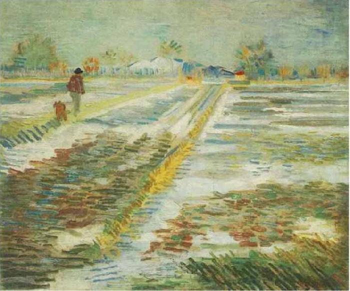 Vincent Van Gogh Landscape with Snow oil painting picture